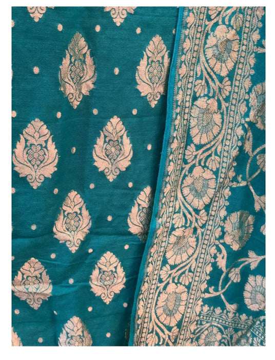 PURE HANDLOOM BANARASI KHADDI GEORGUTTE SUIT