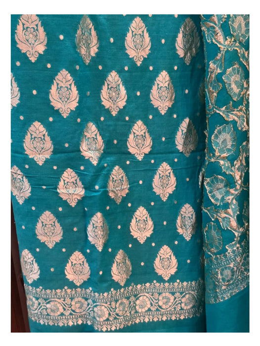 PURE HANDLOOM BANARASI KHADDI GEORGUTTE SUIT