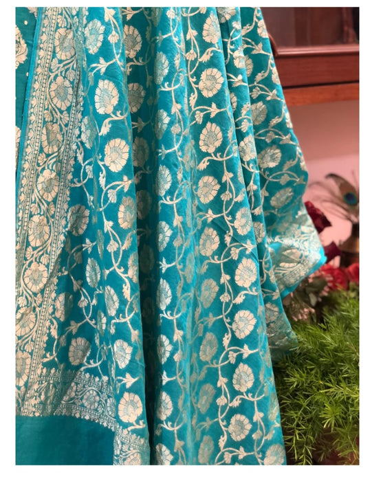 PURE HANDLOOM BANARASI KHADDI GEORGUTTE SUIT