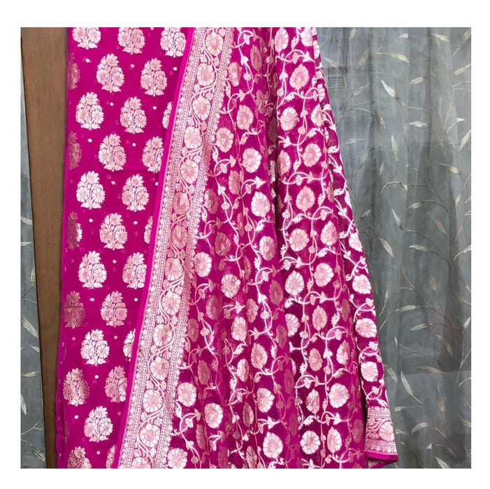 PURE HANDLOOM KHADDI GEORGUTTE BANARASI SUIT