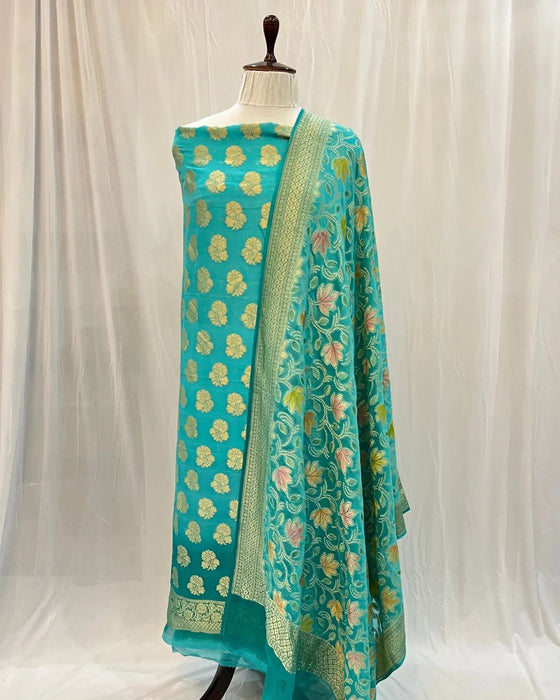 PURE HANDLOOM KHADDI GEORGUTTE SUIT