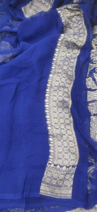 PURE HANDLOOM KHADDI BANARASI GEORGUTTE SAREE