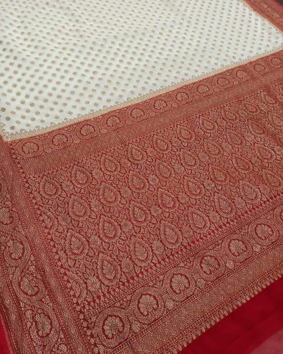 PURE HANDLOOM BANARASI KHADDI GEORGUTTE SAREE