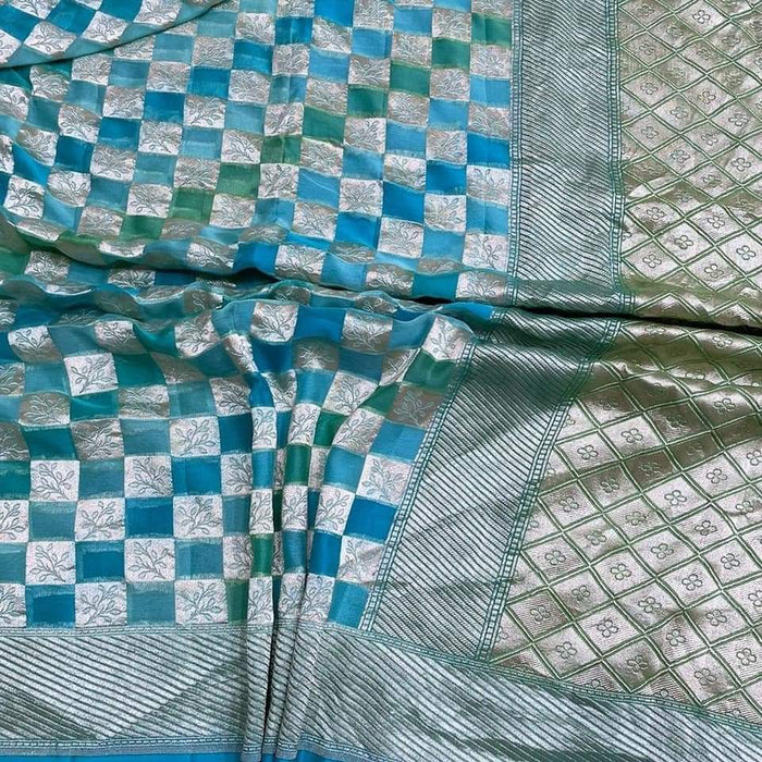 PURE HANDLOOM BANARASI KADDI GEORGUTTE SAREE