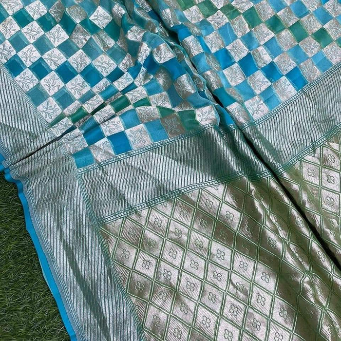 PURE HANDLOOM BANARASI KADDI GEORGUTTE SAREE