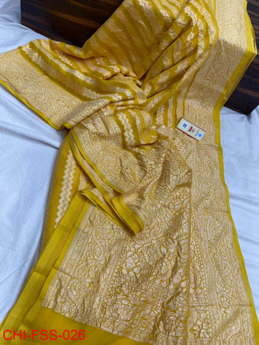 PURE HANDLOOM BANARASI KHADDI GEORGUTTE SAREE