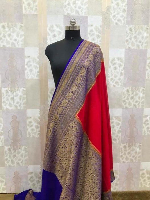 PURE HANDLOOM BANARASI KHADDI GEORGUTTE SAREE