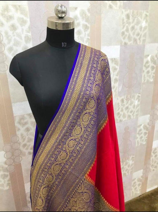 PURE HANDLOOM BANARASI KHADDI GEORGUTTE SAREE