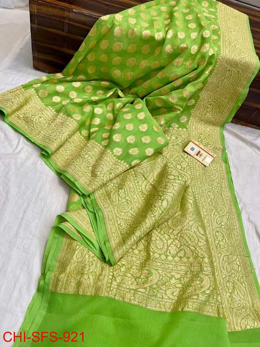 PURE HANDLOOM BANARASI KHADDI GEORGUTTE SAREE