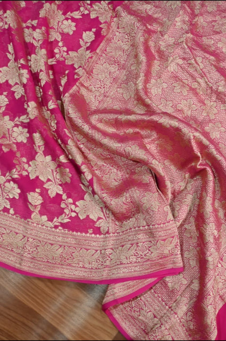 PURE HANDLOOM BANARASI KHADDI GEORGUTTE SAREE