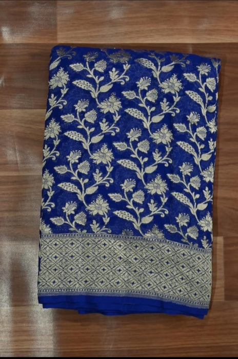 PURE HANDLOOM BANARASI KHADDI GEORGUTTE SAREE