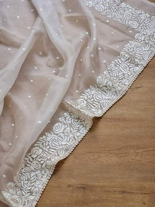 PURE KORA ORGANZA BANARASI SAREE