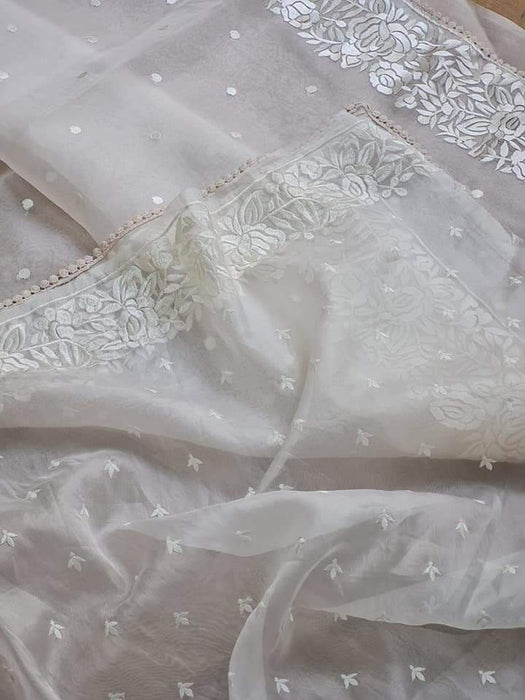 PURE KORA ORGANZA BANARASI SAREE