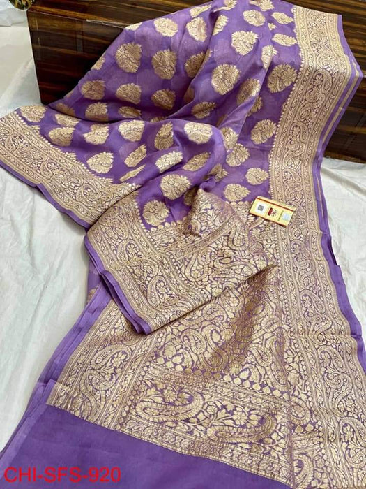 PURE HANDLOOM BANARASI KHADDI GEORGUTTE SAREE