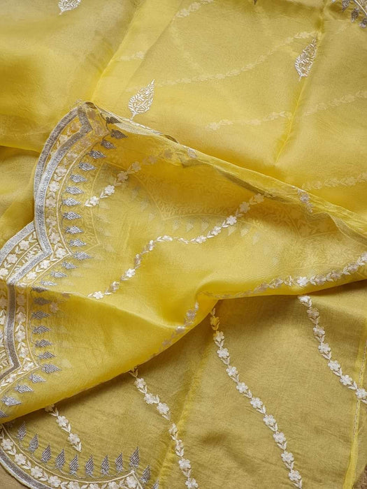 PURE KORA ORGANZA IMBROIDRY SAREE