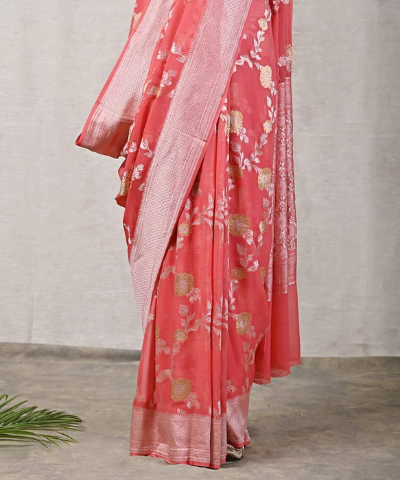 PURE HANDLOOM BANARASI KHADDI GEORGUTTE SAREE