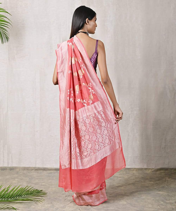 PURE HANDLOOM BANARASI KHADDI GEORGUTTE SAREE