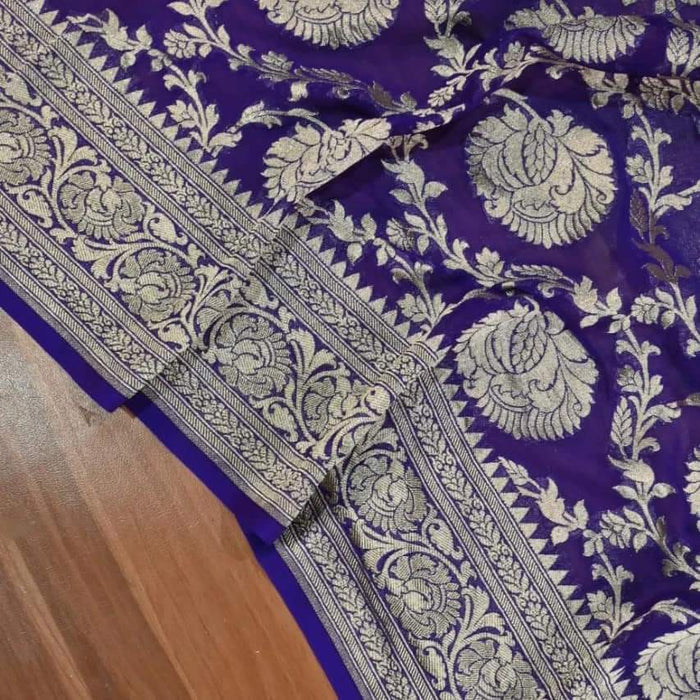 PURE HANDLOOM BANARASI KHADDI GEORGUTTE SAREE