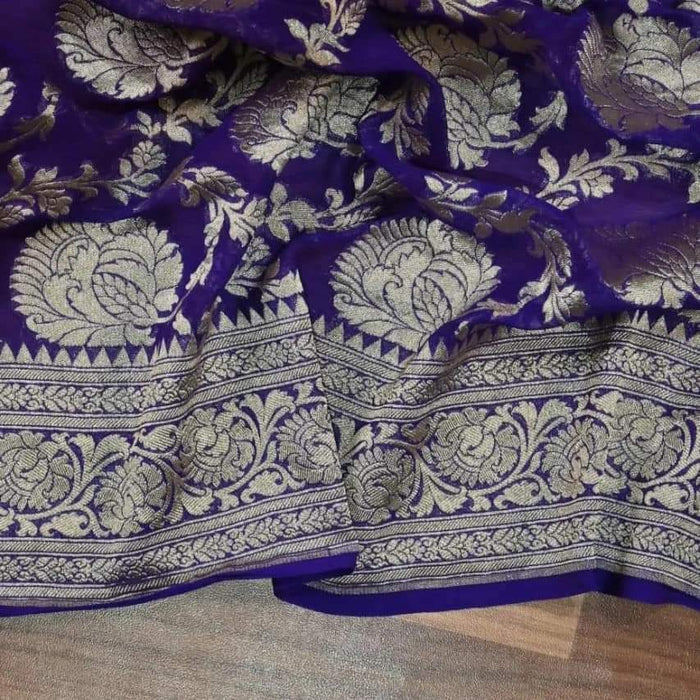 PURE HANDLOOM BANARASI KHADDI GEORGUTTE SAREE