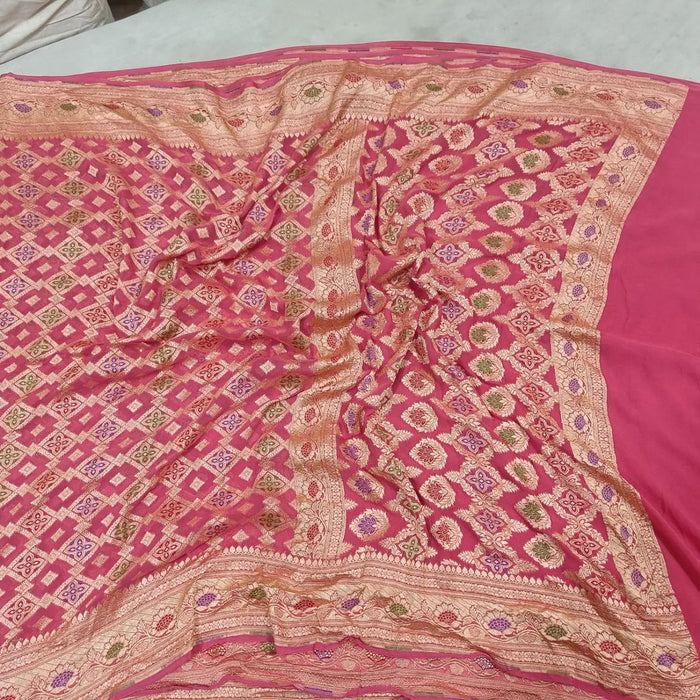 PURE HANDLOOM BANARASI KHADDI GEORGUTTE SAREE