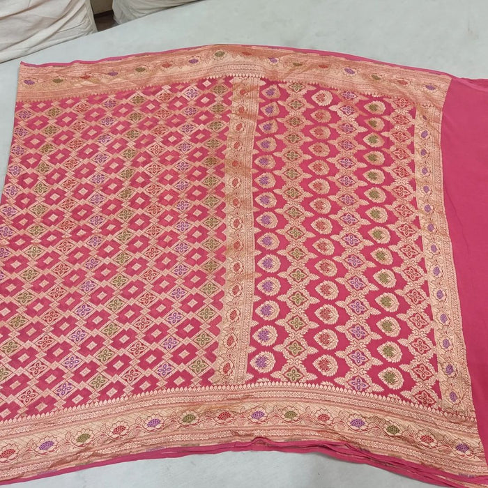 PURE HANDLOOM BANARASI KHADDI GEORGUTTE SAREE