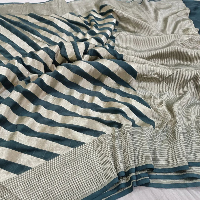 PURE HANDLOOM KHADDI BANARASI GEORGUTTE SAREE