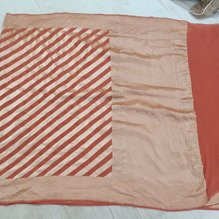 PURE HANDLOOM BANARASI KHADDI GEORGUTTE SAREE