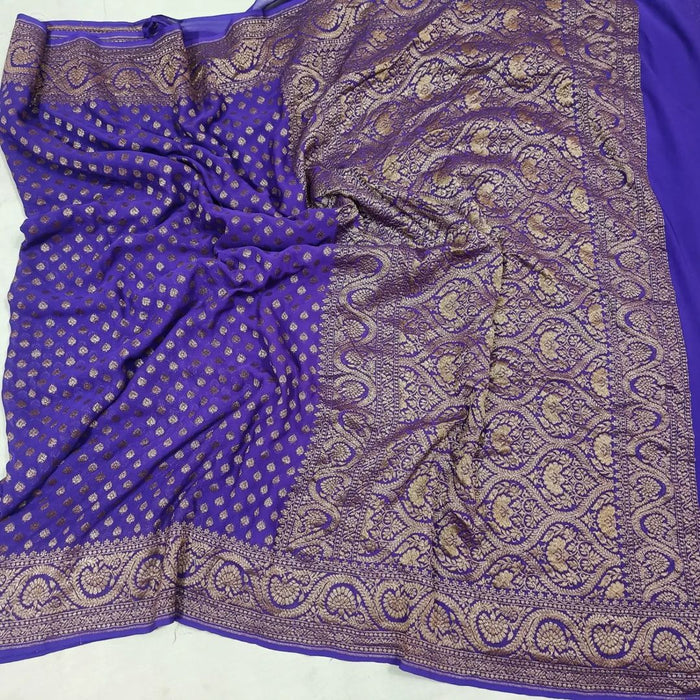 PURE HANDLOOM BANARASI KHADDI GEORGUTTE SAREE