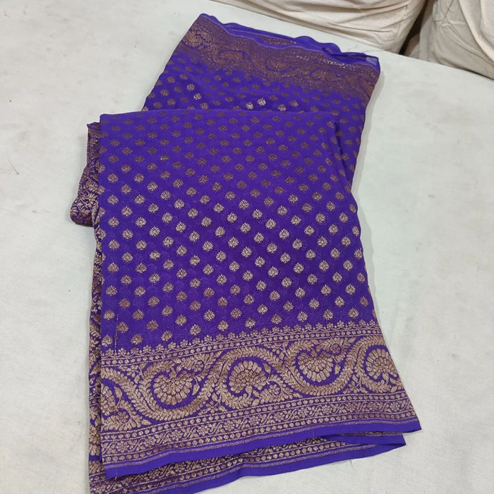 PURE HANDLOOM BANARASI KHADDI GEORGUTTE SAREE