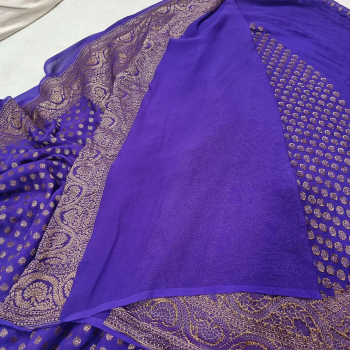 PURE HANDLOOM BANARASI KHADDI GEORGUTTE SAREE