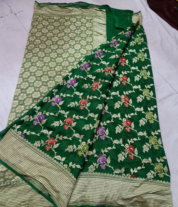 PURE HANDLOOM KHADDI GEORGUTTE BANARASI SAREE