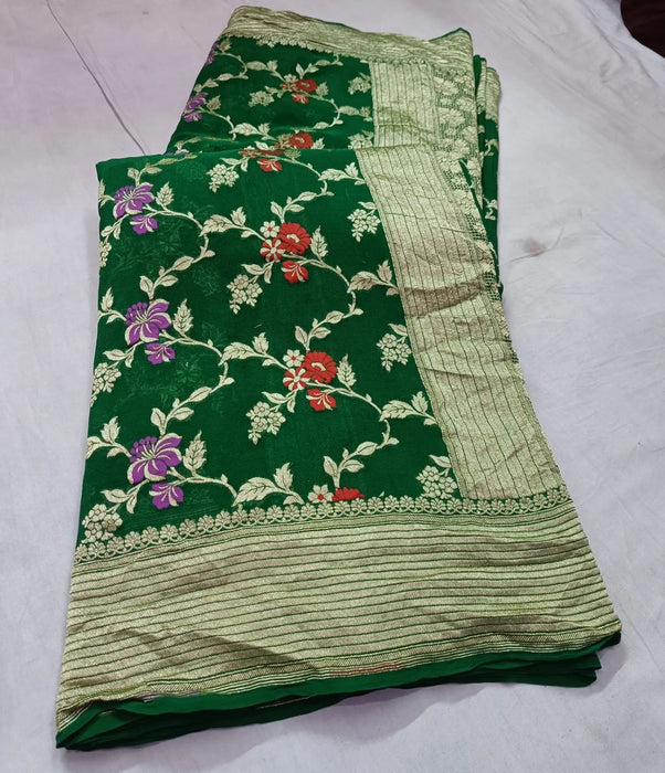 PURE HANDLOOM KHADDI GEORGUTTE BANARASI SAREE