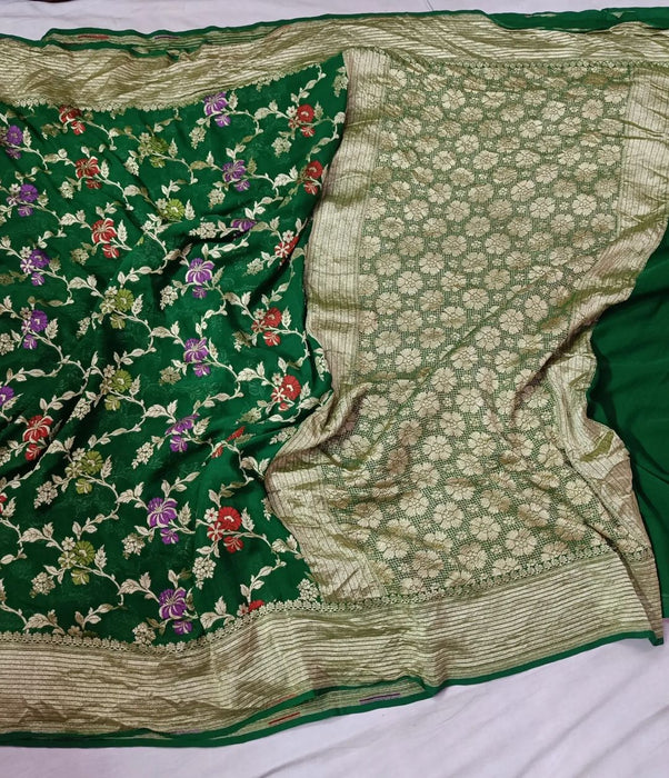 PURE HANDLOOM KHADDI GEORGUTTE BANARASI SAREE