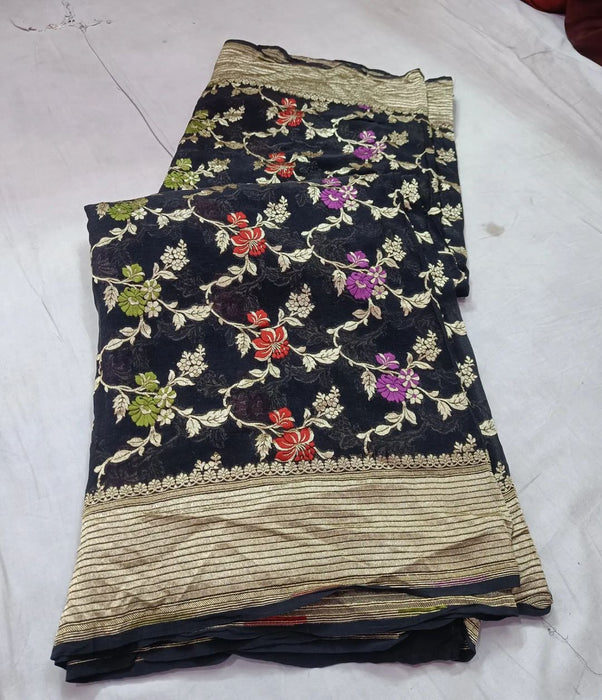 PURE HANDLOOM BANARASI KHADDI GEORGUTTE SAREE