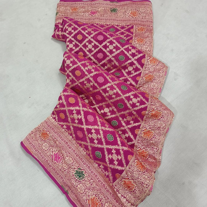 PURE HANDLOOM KHADDI GEORGUTTE SAREE