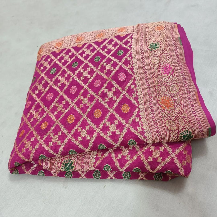 PURE HANDLOOM KHADDI GEORGUTTE SAREE