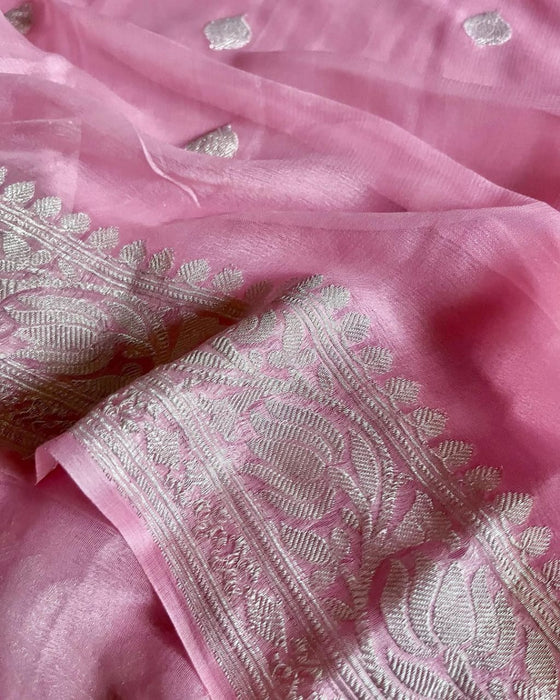 PURE HANDLOOM BANARASI KHADDI GEORGUTTE SAREE