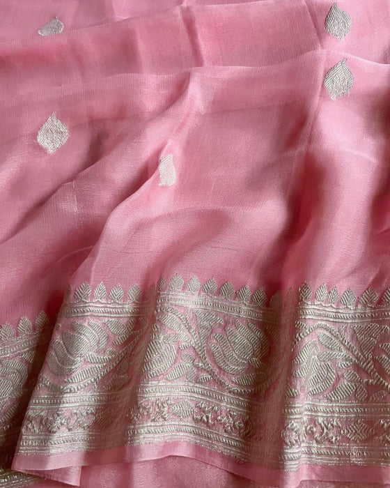 PURE HANDLOOM BANARASI KHADDI GEORGUTTE SAREE