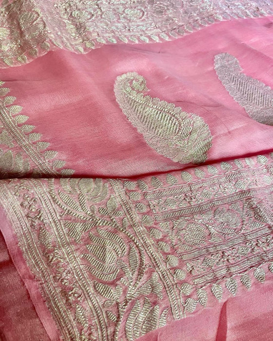 PURE HANDLOOM BANARASI KHADDI GEORGUTTE SAREE