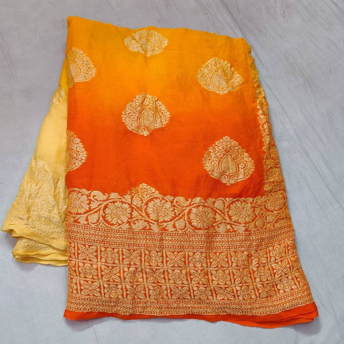 PURE HANLOOM KHADDI CHIFFON SAREE