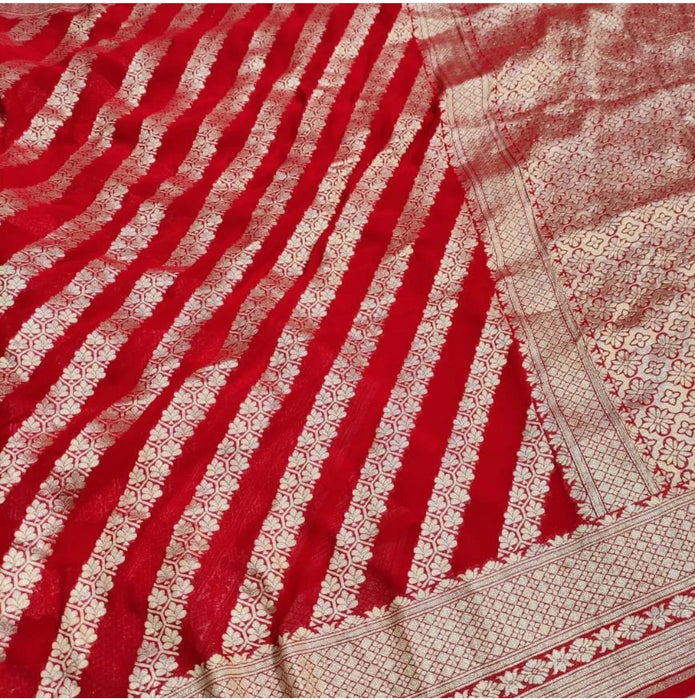 PURE HANDLOOM BANARASI KHADDI GEORGUTTE SAREE