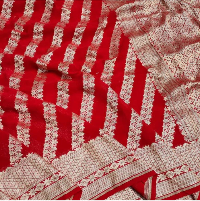 PURE HANDLOOM BANARASI KHADDI GEORGUTTE SAREE