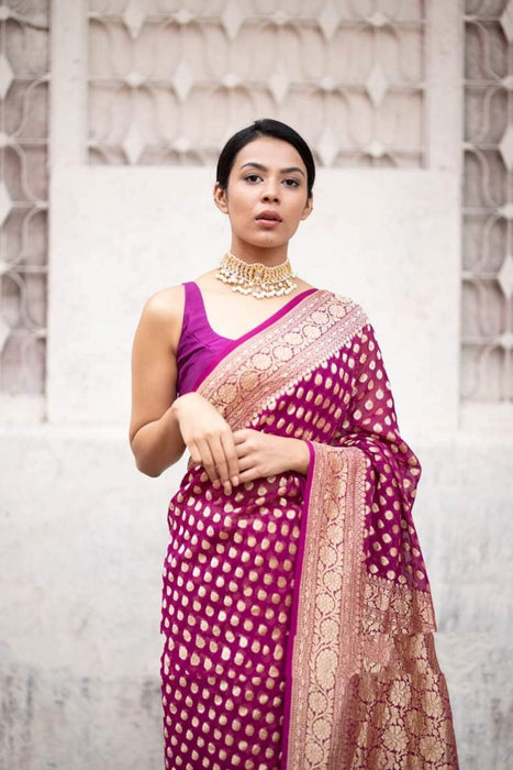 PURE HANDLOOM KHADDI GEORGUTTE SAREE