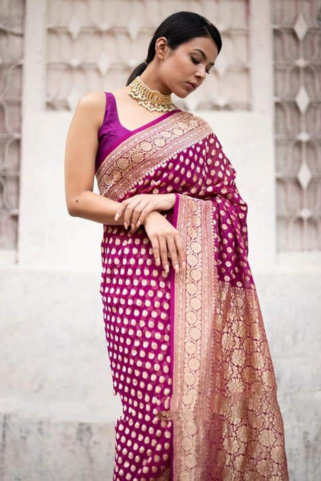 PURE HANDLOOM KHADDI GEORGUTTE SAREE