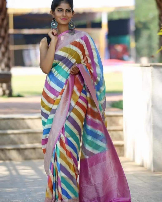 PURE HANDLOOM BANARASI KHADDI GEORGUTTE SAREE