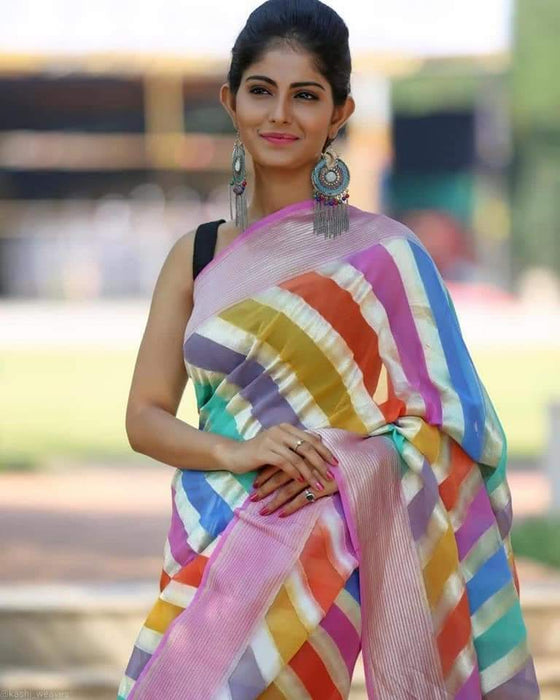 PURE HANDLOOM BANARASI KHADDI GEORGUTTE SAREE