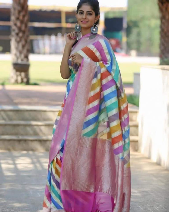 PURE HANDLOOM BANARASI KHADDI GEORGUTTE SAREE