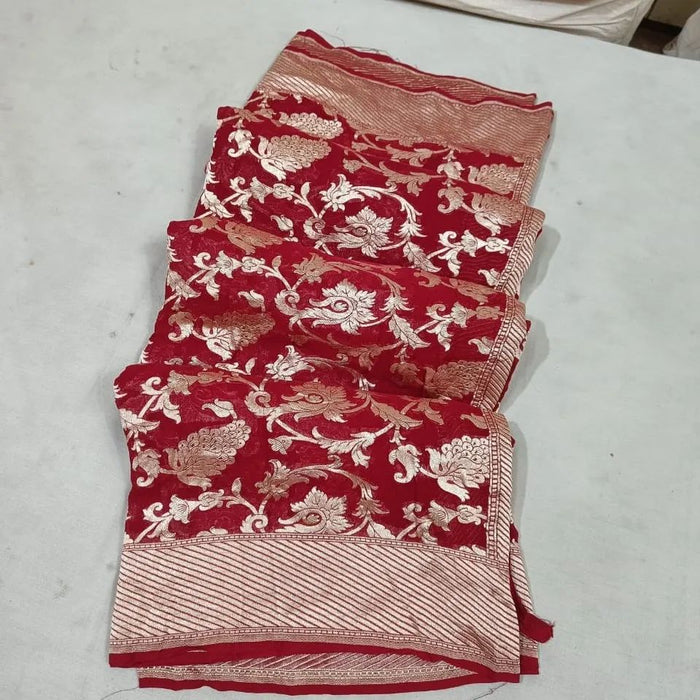 PURE HANDLOOM BANARASI KHADDI GEORGUTTE SAREE