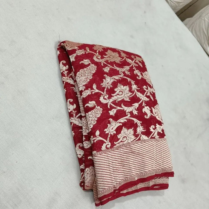 PURE HANDLOOM BANARASI KHADDI GEORGUTTE SAREE