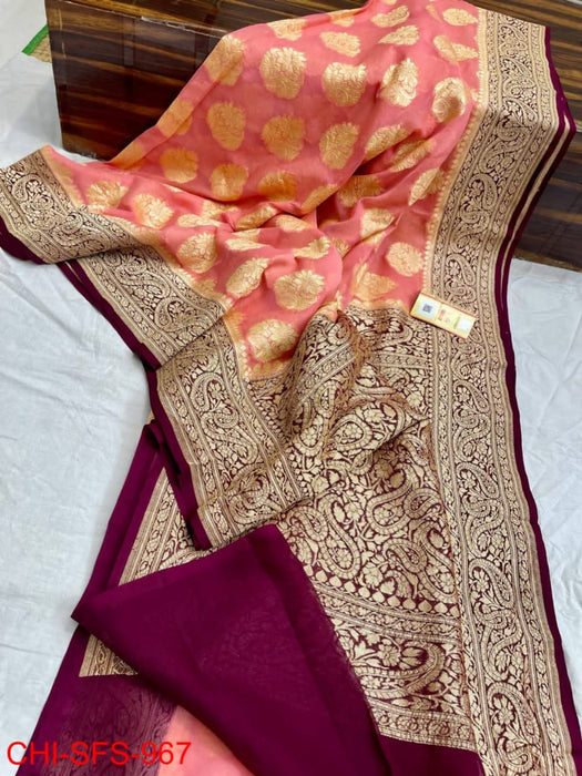 PURE HANDLOOM KHADDI GEORGUTTE SAREE